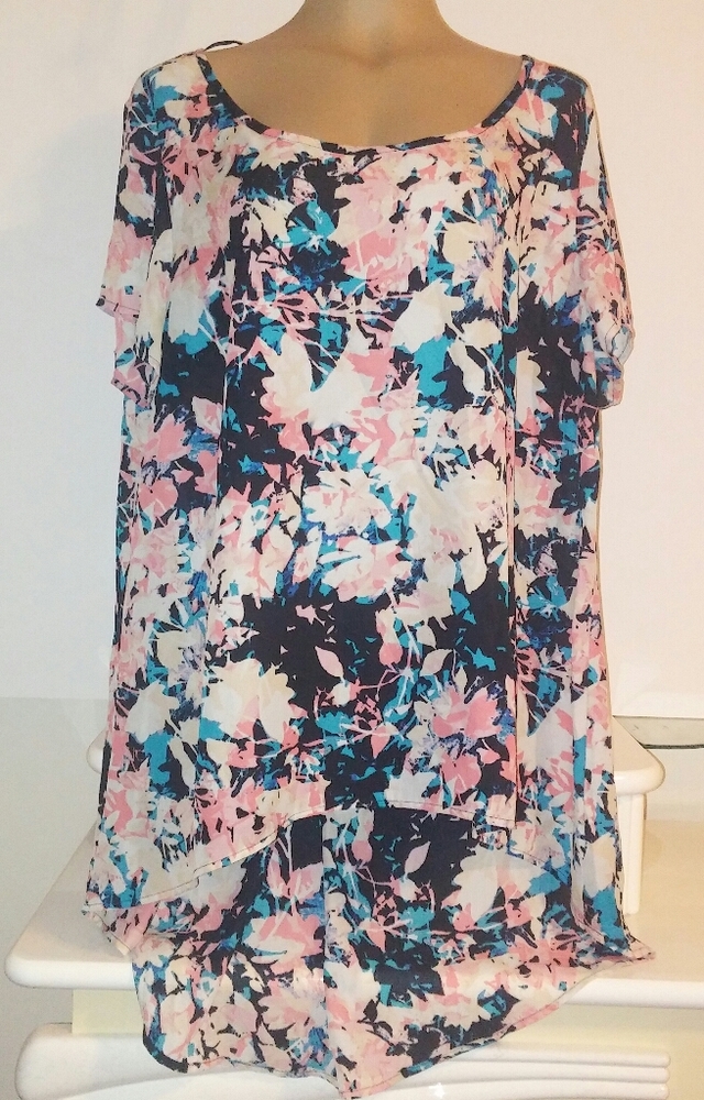 Boutique 9 floral print hi-lo chiffon blouse